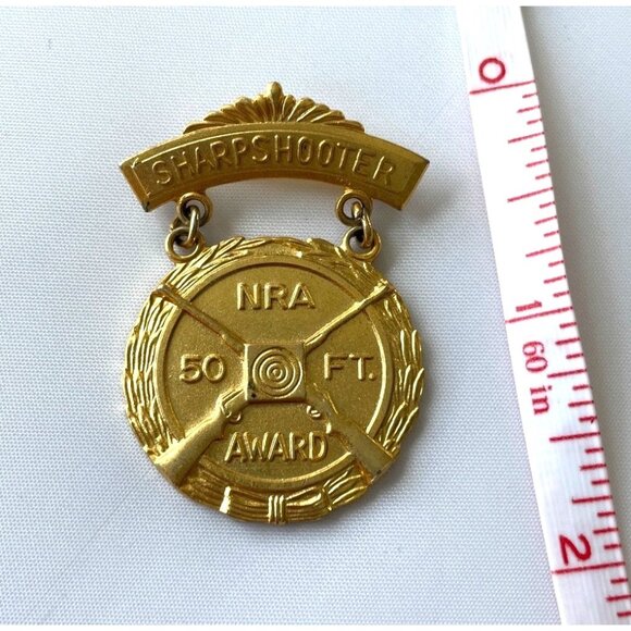 Vintage Sharpshooter NRA 50 Ft Award Medal By Blackinton - Picture 4 of 4